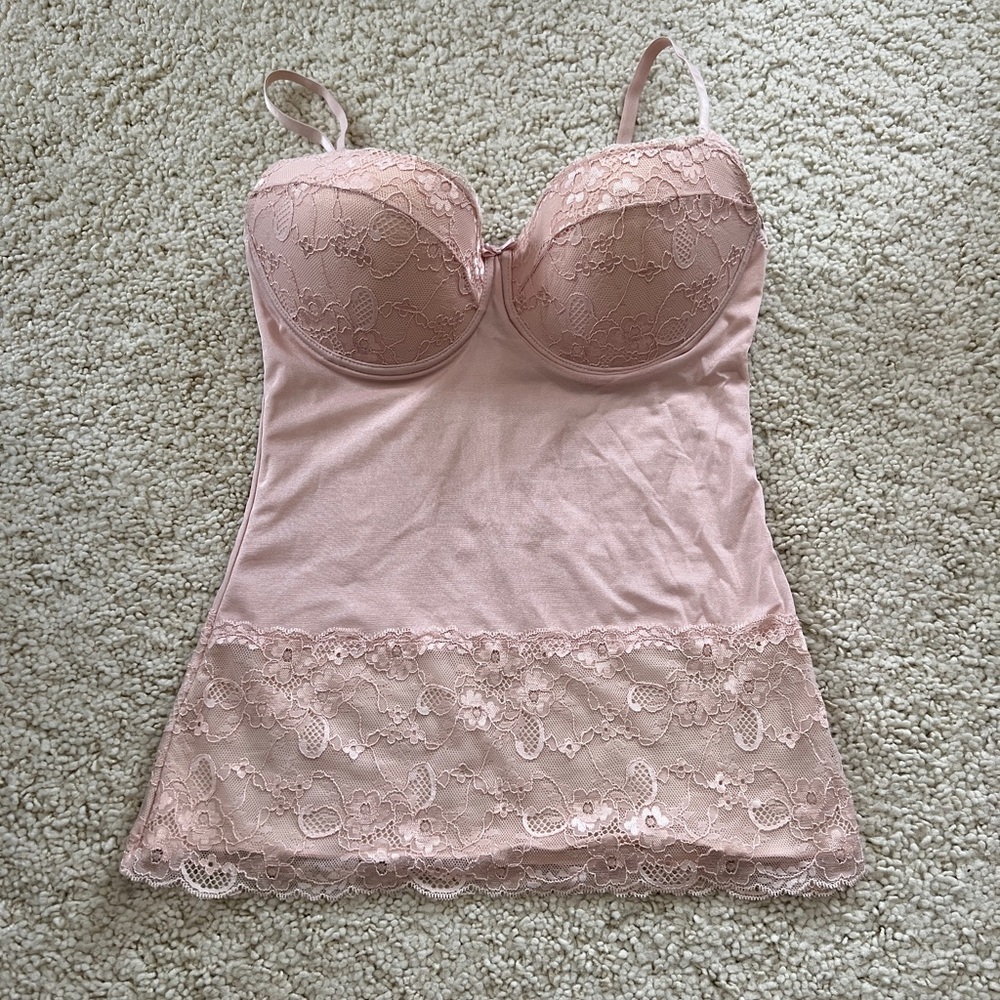 New Mission Control Body Boudoir Firm Control shapewear lace Cami pink medium